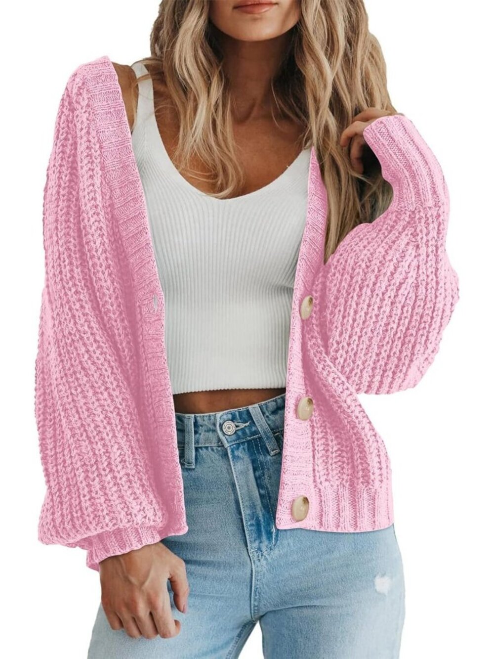Cozy Chunky Knit Open Front Cardigan Sweater for Fall Outfits & Layering